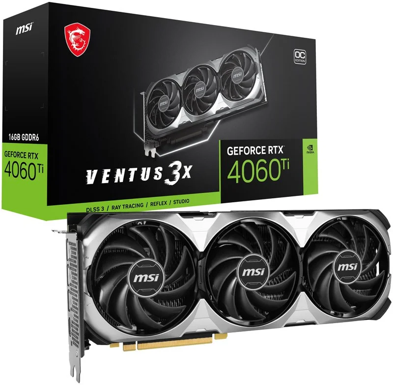 GPU RTX 4060TI 8GB OC MSI VENTUS 3X BLACK